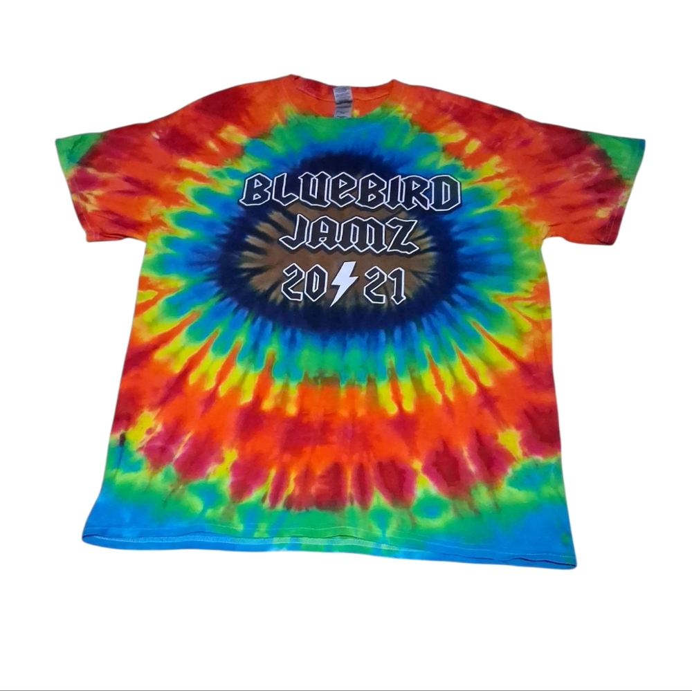 Gildan Blue Bird Jamz Tie dye Short Sleeve Tees Size Large